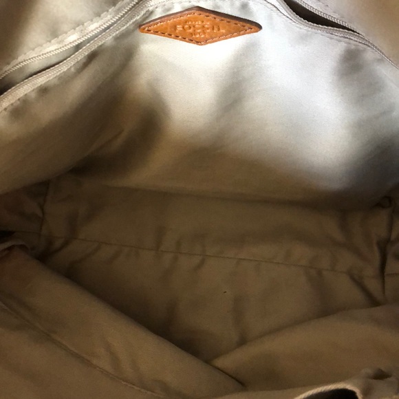 Fossil Multi Striped Leather And Canvas Tote - Picture 6 of 8